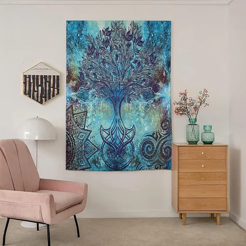 Miniatura 3 de XISUNYA Cortinas opacas ajustables, cortinas opacas portátiles con mandala, estilo grunge, estampado de mandala y formas en espiral, para sala