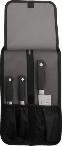 Miniatura 7 de Mercer Culinary Genesis Juego de 7 cuchillos de bistec forjados, acero/negro