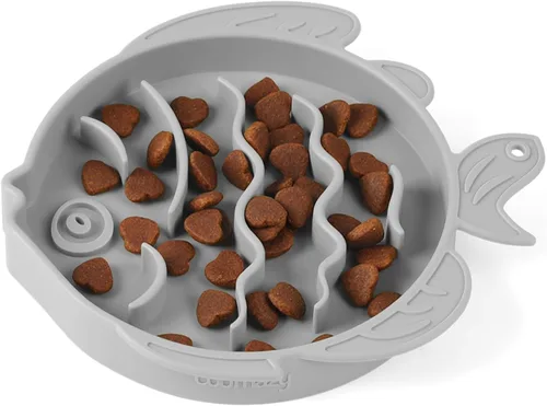 Miniatura 21 de Coomazy Cuencos de silicona de alimentación lenta para perros y gatos, juguete interactivo para mascotas para entrenamiento de alimentos