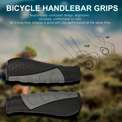 Miniatura 3 de Dioche Agarres de manillar, antideslizante, ergonómico, cómodo, protector de empuñaduras de goma suave a prueba de golpes, accesorios de ciclismo