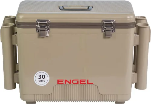 Miniatura 5 de Engel UC30 30qt a prueba de fugas, hermético, hielera de pesca con portacañas integrados, también es la lonchera de carcasa dura perfecta para Blanco