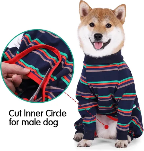 Miniatura 4 de Mono de Cirugía de Recuperación para Perros, Camisa de Recuperación para Perros de Tamaño Mediano a Grande, para Heridas Abdominales o Enfermedades