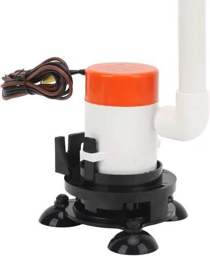 Miniatura 8 de Baitwell Bomba de 12 V 350 GPH 12 V Livewell Bomba aireadora de cebo sumergible portátil inferior para barco marino, bomba de pozo de vida, bomba
