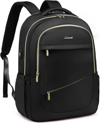 Miniatura 12 de LOVEVOOK - Mochila de computadora portátil para mujer, bolsa de 15.6 pulgadas delgada con compartimento separado para la computadora para el trabajo