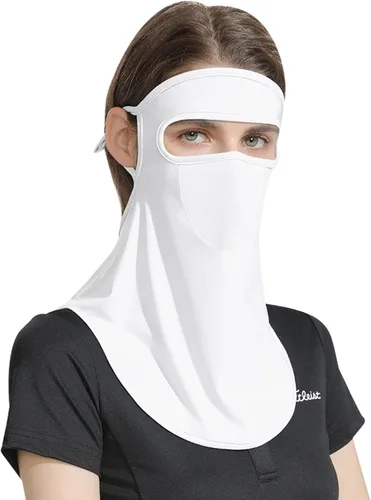 Miniatura 6 de Protección solar UPF 50 para mujer, para golf, deportes, protección UV, protector facial, pasamontañas reutilizable para ciclismo al aire libre