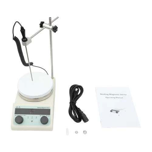 Miniatura 4 de Agitador magnético de 5.5 pulgadas, placa caliente, agitador magnético de 5 L/1.32 galones con soporte de sonda de temperatura, agitador eléctrico