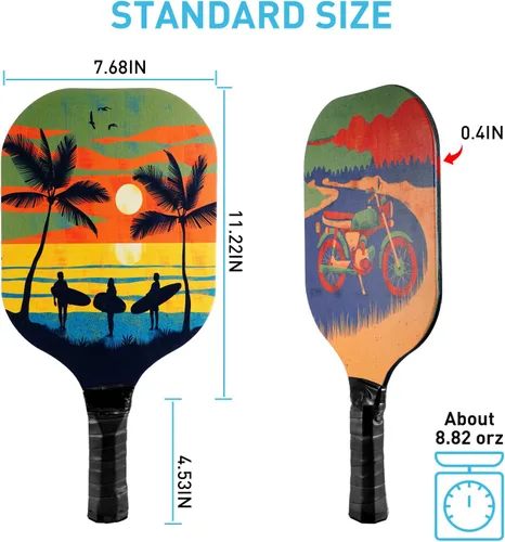 Miniatura 4 de Pickleball Paddles Set of 4 for Beginners Men Women Adults Patrón de estilo suroeste