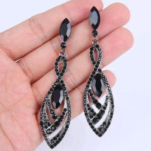 Miniatura 4 de BriLove Pendientes colgantes de cristal para mujer, diseño de lágrima con forma de lágrima