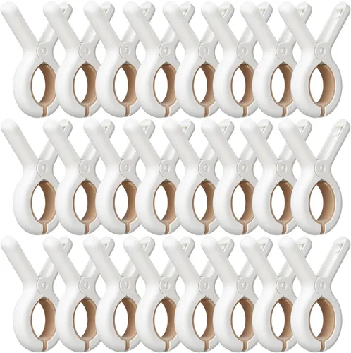 Miniatura 10 de Paquete de 6 pinzas de ropa de plástico con resortes fuertes antioxidantes, clips resistentes para toallas de playa, pinzas de ropa para mantener