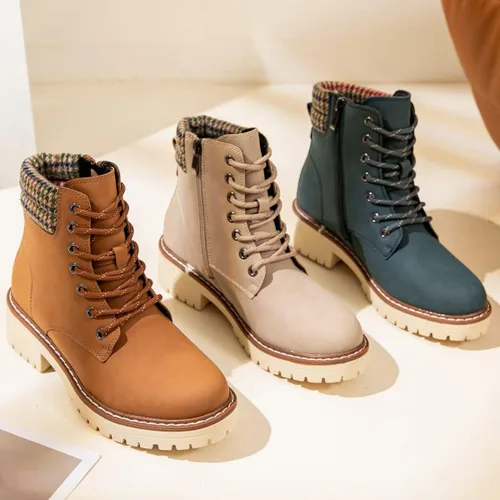 Miniatura 8 de DeYashopin Botas de senderismo antideslizantes para mujer, botas casuales para exteriores