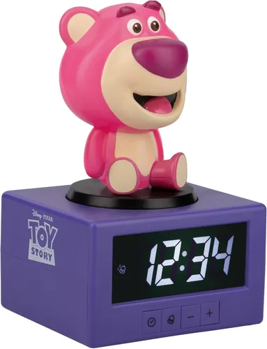 Paladone Toy Story Lotso - Reloj despertador digital con luz nocturna y música, reloj de dormitorio con licencia oficial de Disney Pixar para niños,