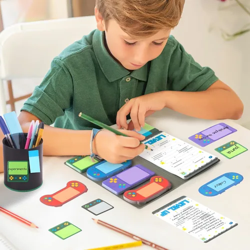 Miniatura 4 de B1ykin Lindo Conjunto de Notas Adhesivas - Bloc de Notas Autoadhesivas con Forma de Videojuego de Subir de Nivel, 550 Hojas de Páginas de Memo