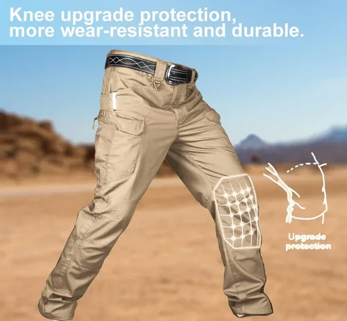 Miniatura 4 de HYCOPROT Pantalones tácticos para hombre Ripstop repelente al agua ligeros casuales de secado rápido 10 bolsillos pantalones de trabajo