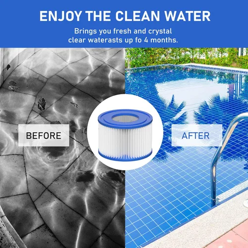 Miniatura 5 de Cartucho de filtro para bañera de hidromasaje tipo VI compatible con bomba de piscina Lay-Z-Spa, Coleman SaluSpa 90352E, 58323E, 58323 (paquete de 8)