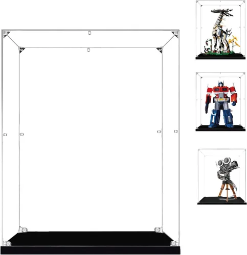 Vitrina para Lego 10302 76989 43230 - Caja de exhibición de acrílico transparente para modelo Optimus Prime/Tallneck/Cámara, 11.8x7.8x15.7 pulgadas