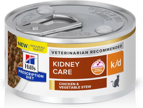Miniatura 21 de Hill's Prescription Diet k/d Kidney Care with Chicken Wet Cat Food, dieta veterinaria, latas de 5.5 onzas, paquete de 24