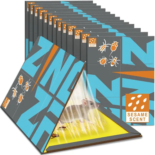 Miniatura 9 de ZingZap Trampas adhesivas para ratones, 10 unidades, captura 3 veces más rápida con aroma de maní integrado, trampas de pegamento de fibra extra