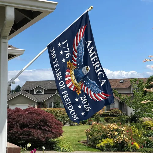 Miniatura 7 de Bandera de cumpleaños de Estados Unidos de 3 x 5 pies con dos arandelas de latón para jardín al aire libre y porche, terraza, césped, patio