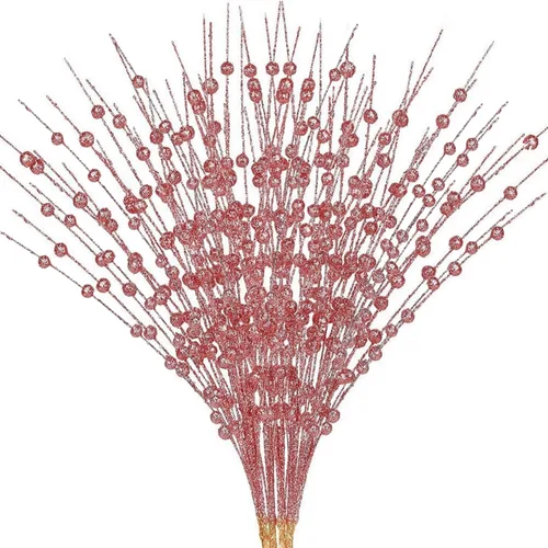 Miniatura 16 de CATTREE Plantas artificiales para decoración de Navidad, hierba de plástico dorado, hojas falsas, arbustos de simulación para interiores y Hojas