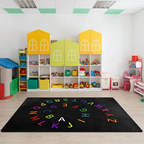 Miniatura 39 de Alfombra para Niños, Alfombra de Oruga Arcoíris ABC Letras del Alfabeto Tapete Educativo - 5x7 Pies Alfombra de Área de Aprendizaje con Respaldo
