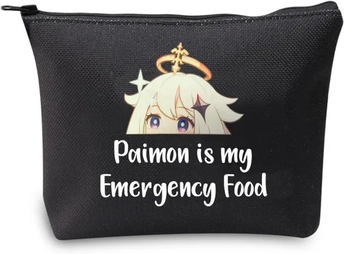 Miniatura 8 de JXGZSO Bolsa de cosméticos inspirada en el anime Paimon is my Emergency Food Traveller Gift Anime Lover Gift, Paimon, Novedad, Diversión, Inspirado