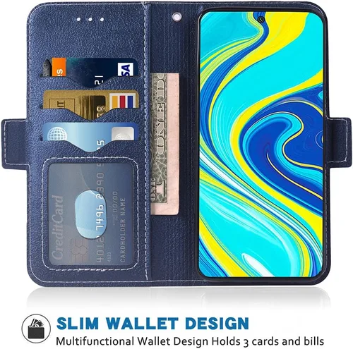 Miniatura 3 de Compatible con Xiaomi Redmi Note 9 Pro/Note 9s/Note9 Pro Max/Poco M2 Pro Wallet Case Funda de cuero Flip Cover Titular de la tarjeta Fundas