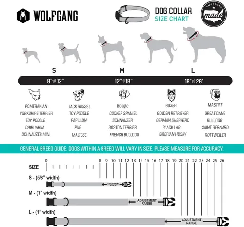 Miniatura 4 de Wolfgang - Collar de perro resistente y ajustable con hebilla de nailon de liberación rápida para caminar y entrenar, estampado WolfMountain