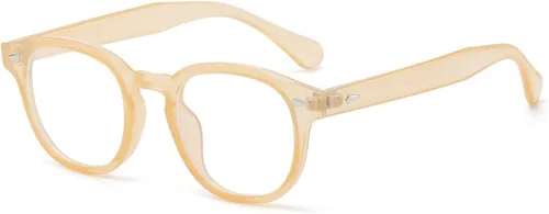 Miniatura 9 de Gafas Retro Redondas de Bloqueo de Luz Azul para Hombres y Mujeres, Montura Vintage sin Prescripción para Lectura de Computadora