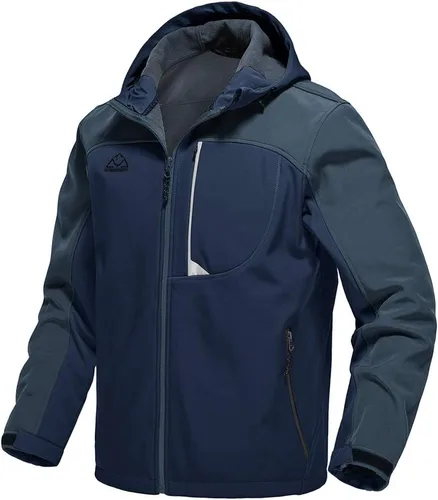 Miniatura 9 de Gopune Chaqueta Ligera de Carcasa Suave para Hombre con Forro Polar Impermeable con Capucha para Senderismo Chaqueta de Invierno