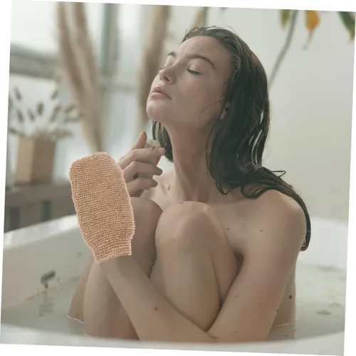 Miniatura 2 de FRCOLOR Guantes de baño exfoliantes, 2 unidades, guantes de lufa, exfoliantes, tejido para baño, toallas de limpieza para la espalda, 2 uds
