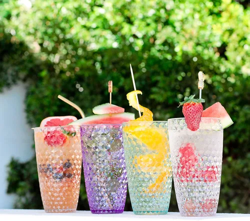 Miniatura 8 de BELLAFORTE Laguna Beach - Vaso alto de plástico Tritan inastillable, vasos de 19 onzas, juego de 4 vasos irrompibles para exteriores, para fiestas
