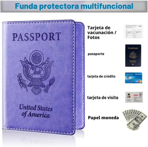 Miniatura 4 de Herain Soporte para pasaporte para viaje y crucero, 2 piezas, funda para pasaporte, cartera, regalo de viaje, para mujeres, hombres, familia