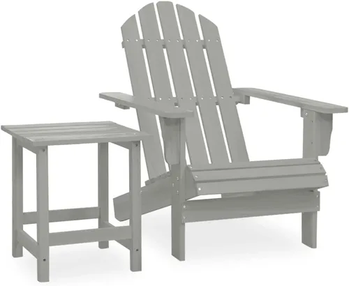 Miniatura 10 de Silla Adirondack para patio con mesa de madera de abeto maciza, color blanco, juego de muebles de patio al aire libre, juego de asientos de jardín