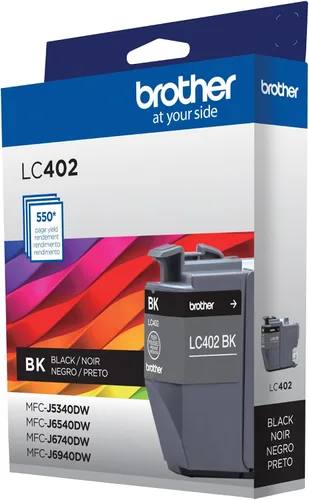 Miniatura 2 de Brother Cartucho de tinta negro LC402BK de rendimiento estándar genuino