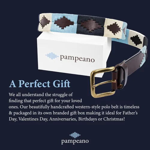 Miniatura 5 de Pampeano Cinturón de polo Hecho a mano por maestros artesanos Cinturones gaucho argentinos en caja de regalo Cuero argentino cosido a mano
