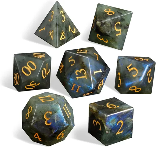 Miniatura 24 de LUCKY-M Juego de dados de piedras preciosas DND, juego de dados de mazmorras y dragones, juegos de dados RPG, accesorios de regalo