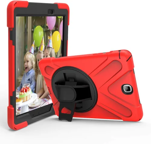 Miniatura 11 de IVY Funda con función atril de 360 grados compatible con Samsung Galaxy Tab A 9.7 2015 (SM-T550) con correa para la muñeca y correa para el hombro