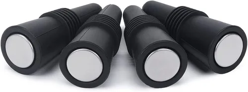 Miniatura 5 de OHMAXHO Tapones de vino (juego de 5), tapón de silicona para botella de vino y tapones para botellas de bebidas, color negro