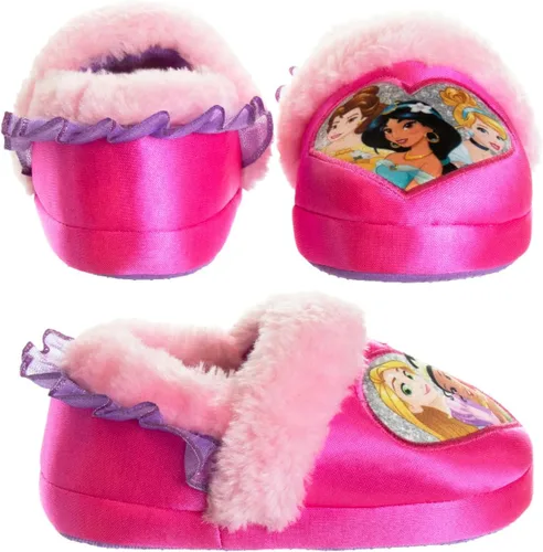 Miniatura 5 de Disney Girls Princess Slippers - Fuzzy Slippers Tangled, Little Mermaid, Beauty and the Beast (size 5-10 Toddlersize 11-12 Little Kid)
