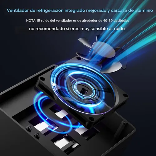 Miniatura 4 de CENMATE Caja de disco duro de 4 bahías con ventilador de enfriamiento para HDD/SSD SATA de 2.5/3.5" con cable USB A/C 3.0, Caja de disco duro sin