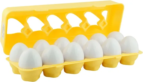 Miniatura 2 de Dimple 12 piezas de juguete a juego de huevos de automóvil con soporte – Huevos de Pascua STEM, rompecabezas educativo de forma y color, huevos