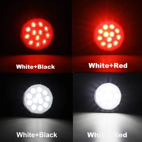 Miniatura 3 de 4 piezas de luces traseras LED redondas de 4 pulgadas - Luces de freno, giro, parada, respaldo, reversa y antiniebla de 4 pulgadas para remolques