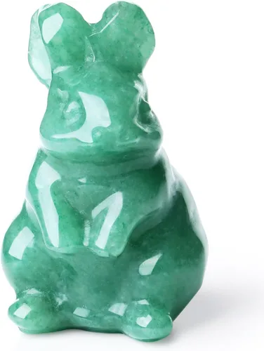 Miniatura 11 de QINJIEJIE Decoración de Pascua de 2 pulgadas, estatua de conejo de amatista, cristales de conejo, piedras curativas, piedras preciosas naturales