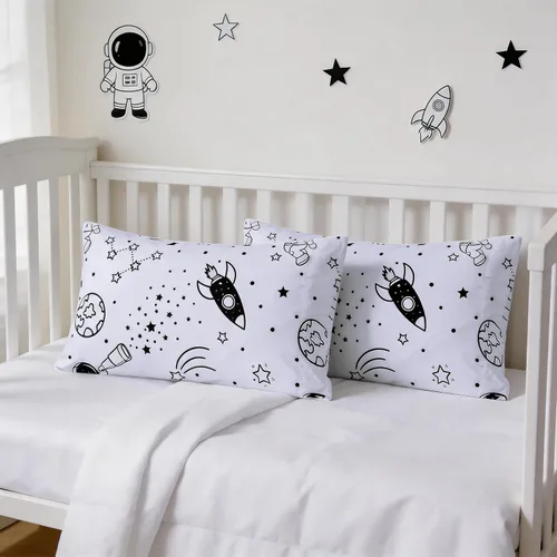 Miniatura 14 de MAG Juego de 2 fundas de almohada tamaño Queen de color blanco, 20 x 30 pulgadas, para niños, adolescentes