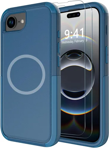 Miniatura 11 de Diverbox Funda para iPhone 13 [compatible con MagSafe] [con protector de pantalla] [a prueba de golpes] [a prueba de caídas] Funda de protección