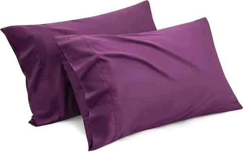 Miniatura 10 de Luxury Hotel Collection - Juego de 2 fundas de almohada tamaño King, color beige liso, microfibra cepillada suave, resistente a las arrugas