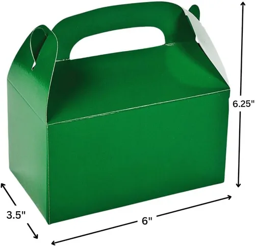 Miniatura 2 de Fun Express Cajas de regalo verdes con asas, juego de 12 – Suministros para fiestas y caja de regalo