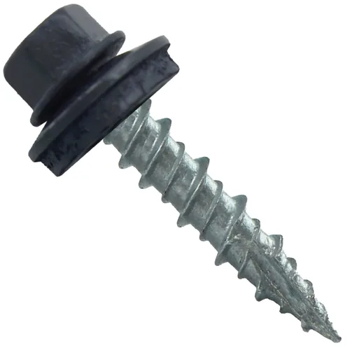 Miniatura 11 de Tornillos para techo de metal: (250) 10 x 1 sin pintura galvanizados con cabeza hexagonal para techo de chapa. Tornillos autoiniciados de metal