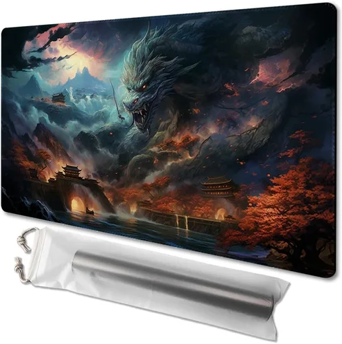 Miniatura 10 de MTG - Tapete de juego tamaño 24 x 14 pulgadas, bolsas de almacenamiento antideslizantes, ideal para entusiastas de los juegos de cartas, tapete