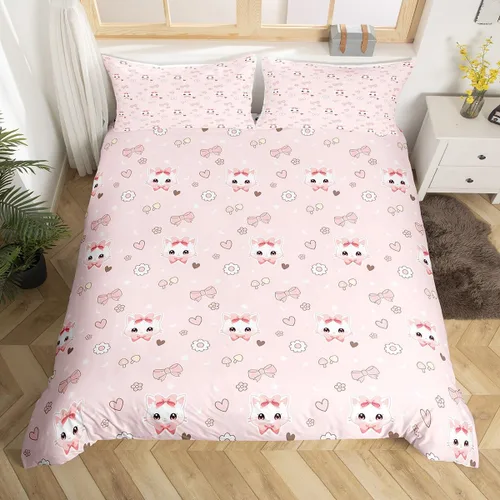 Miniatura 15 de Juego de funda de edredón de pingüinos de dibujos animados para niños, tamaño King, bonito juego de ropa de cama de animales de poste ártico
